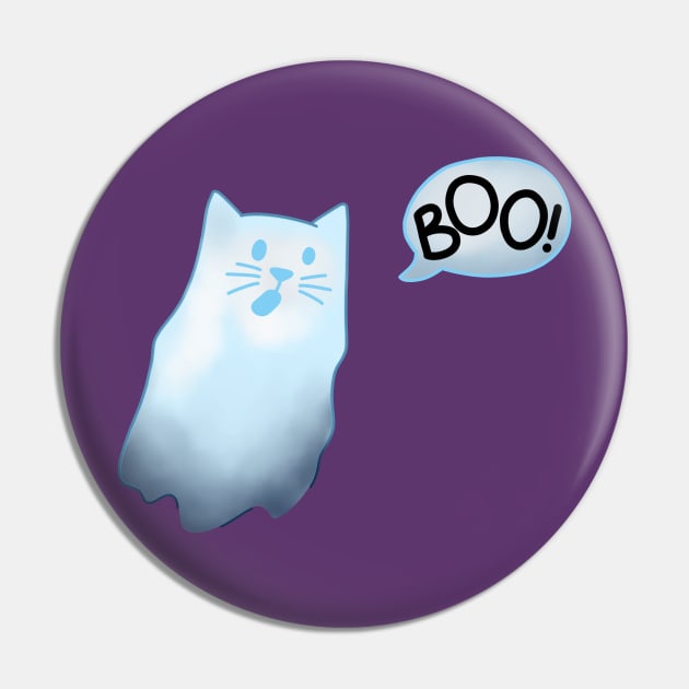 Ghost Cat Pin by Doodlecats 