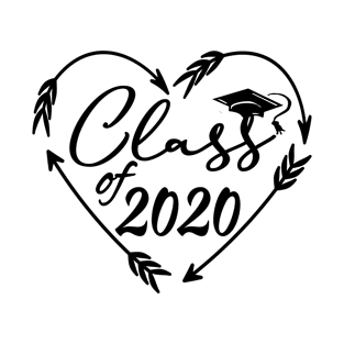 Senior Graduate 2020 Class Of Arrow Heart & Hat Graduation T-Shirt