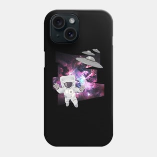 Ufo alien funny cute flying spaceship astronaut moon mars cosmic forest Phone Case