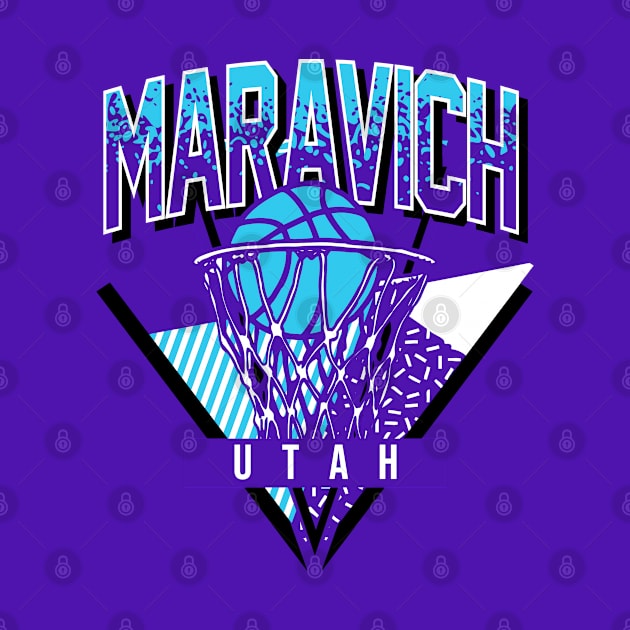 Utah Basketball Throwback 90s Maravich by funandgames