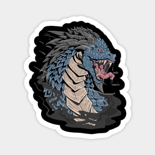 dragon head - blue colour - angry face - dragon boat festival Magnet