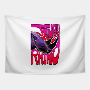 Jeweled Rhino Logo Tapestry