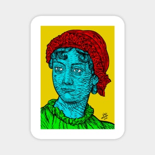 JANE AUSTEN ink and acrylic portrait .2 Magnet