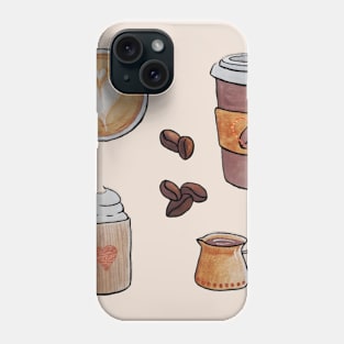 Watercolor Don't Look for Love Look for Coffee set Phone Case