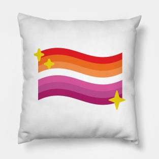 Lesbian Pride Flag Sparkle Emoji Pillow