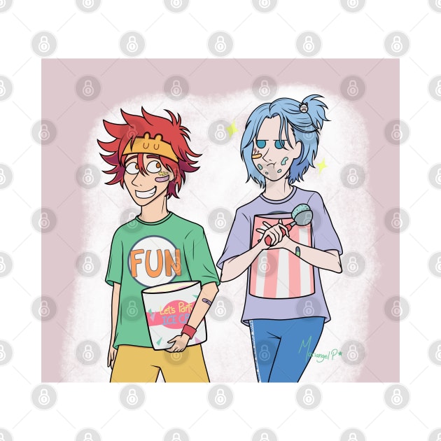 Reki and Langa eating ice cream (Spoon 2Di Fanart) by MariangelP