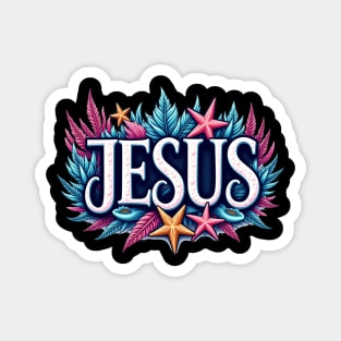Jesus name cartoon undersea inspired Magnet