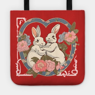 Rabbit Bunny in Love Combating Fight Couple Love Martial Arts Fighter Tote