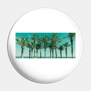 Row of tropical feeling palm trees panorama shape image Pin