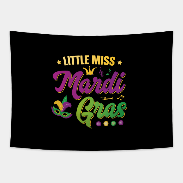 Little Miss Mardi Gras Tapestry by trendingoriginals