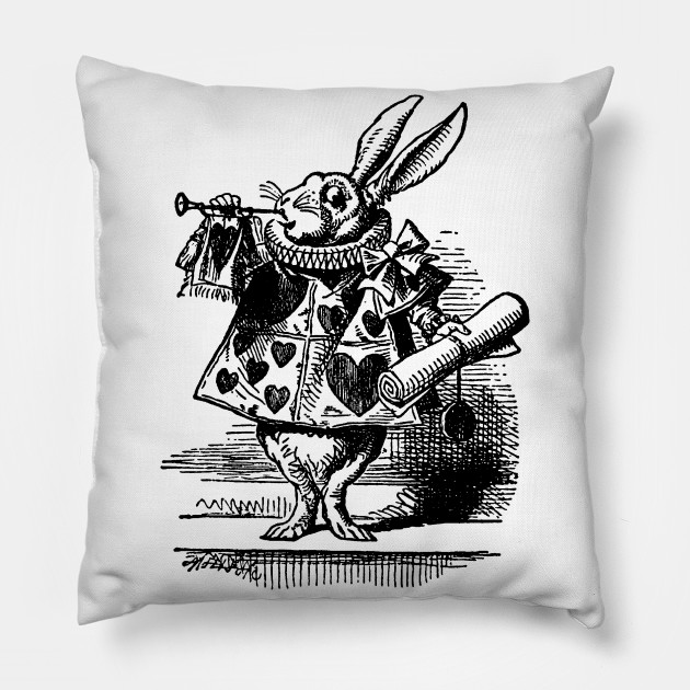 white rabbit pillow