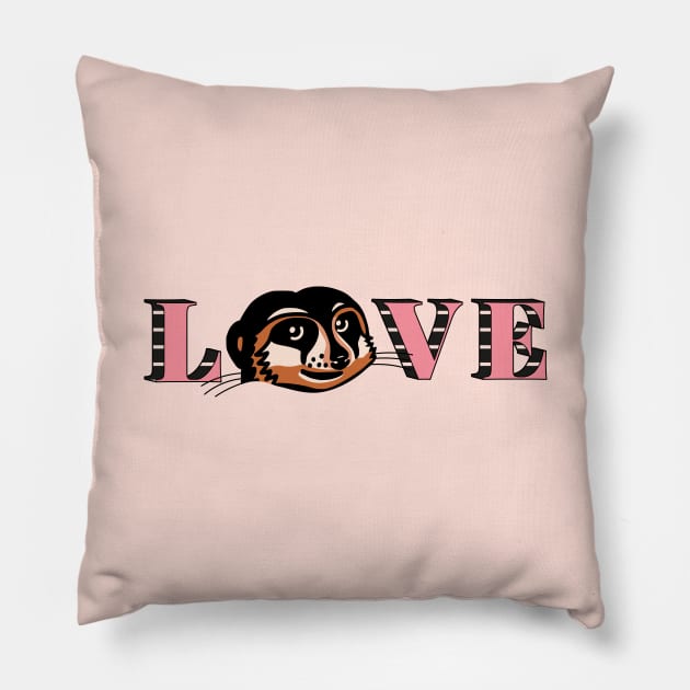 Meerkat Love Pillow by okpinsArtDesign