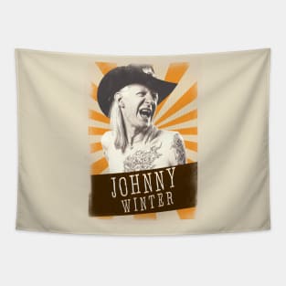 Vintage Aesthetic Johnny Winter 80s Tapestry