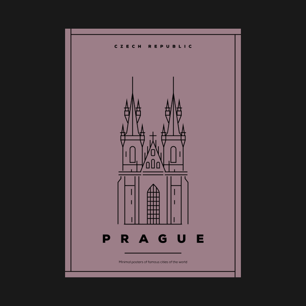 Prague Minimal Poster by kursatunsal