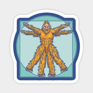 Vitruvian Bigfoot Funny Leonardo da Vinci Sasquatch Vintage Magnet