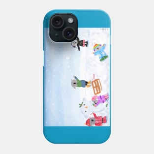 Fun in the snow koalas Phone Case