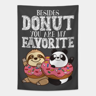 Sloth Panda - Besides Donut You Are My Favorite Tapestry