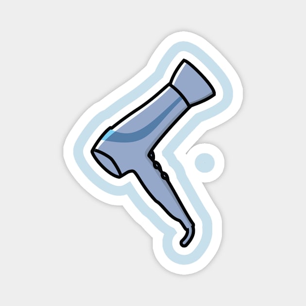 Hair Dryer Machine Sticker design vector illustration. Saloon interior objects icon concept. Barber shop hair dryer tool sticker design logo with shadow. Magnet by AlviStudio