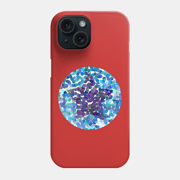 Dark Blue Dotty Star Phone Case by ellenhenryart