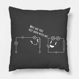 Physics joke: kawaii circuit humor. Pillow