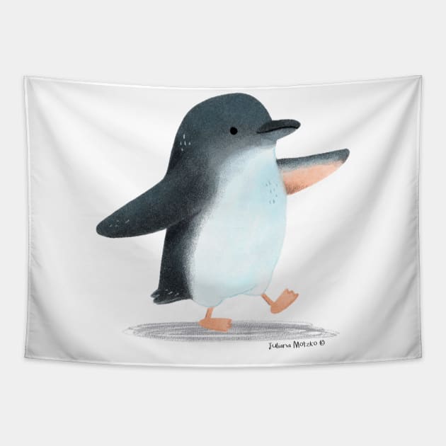 Blue Penguin Tapestry by julianamotzko