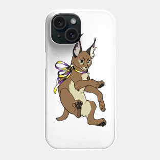 Nonbinary Pride Caracal (Enby Floppa) Phone Case