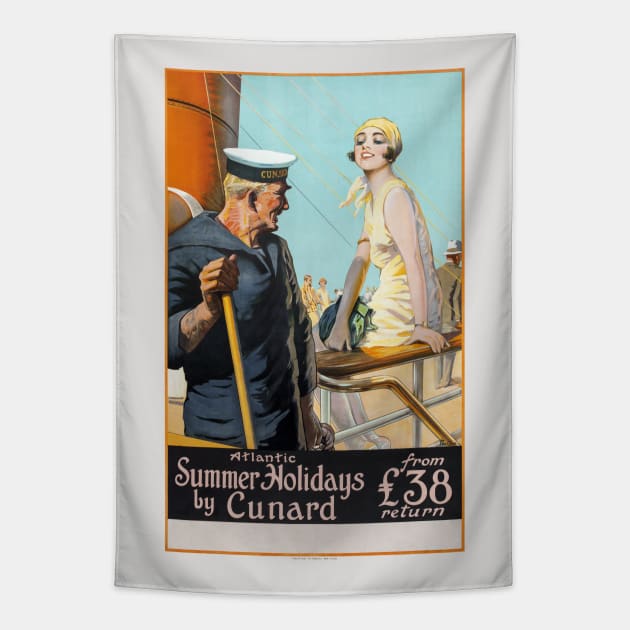 Summer Holidays UK Vintage Poster 1925 Tapestry by vintagetreasure