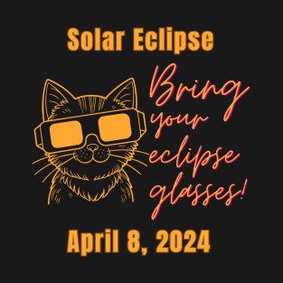 cat wearing Solar glasses for eclipse T-Shirt