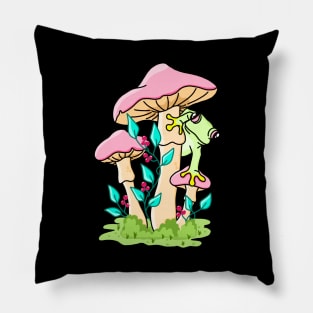 Cute Frog Mushroom Pastel Pillow