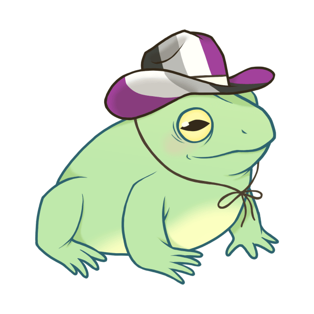 Asexual Pride Cowboy Frog by saltuurn