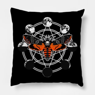 Death's Head Moth, Moon Phases Pillow