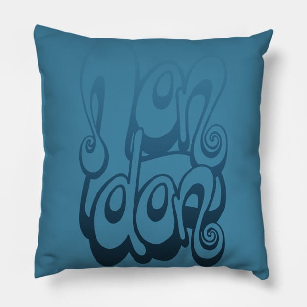 London lettering art - sailor blue Pillow by BigNoseArt