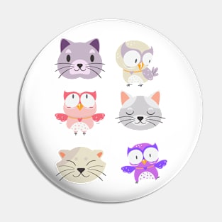 A Cat and an Owl | Cat & Owl | Animals | Gift for PetLovers Pin