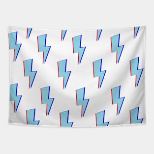 Glitchy Lightning- Blue on White Tapestry