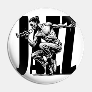 Jazz Trumpeter - Black lettering Pin