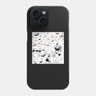 Cute Halloween Cat Ghost Doodle Phone Case