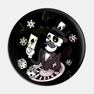 Skeleton Casino Blackjack Dealing Poker Playing Skull Pin