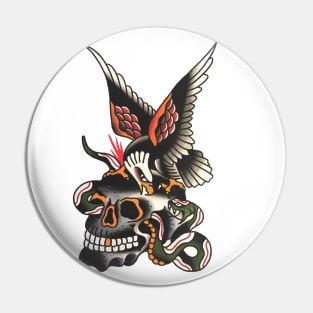 Eagle, Snake and Skull Tattoo Design Pin