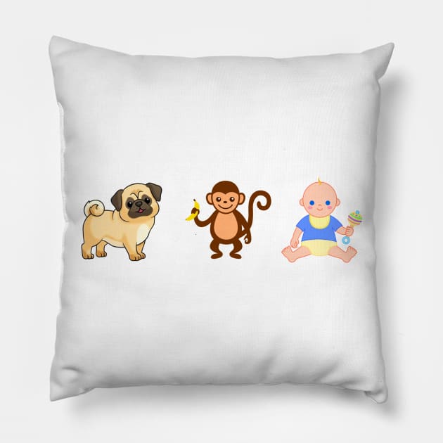 PuppyMonkeyBaby Shirt Pillow by deidrelynn