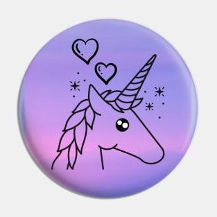 Unicorn In Pink & Purple Hue Pin