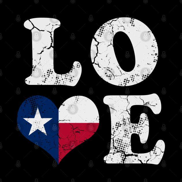 Love Texas Flag Heart Texan by E