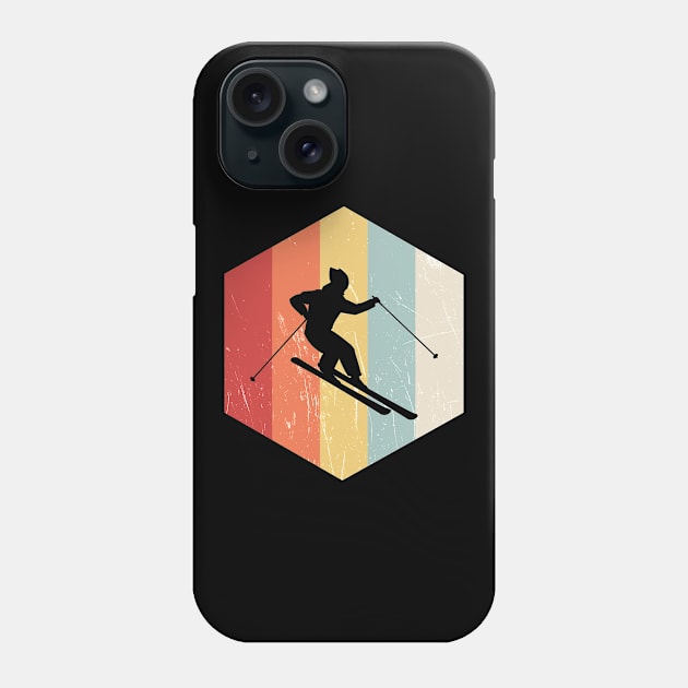 Skiing Retro Distressed Style Phone Case by BeDesignerWorld