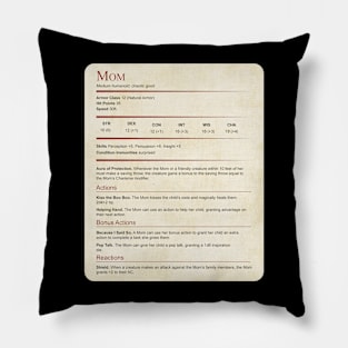 D&d Mom Statblock Pillow