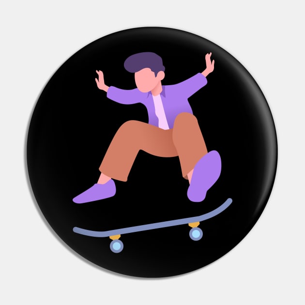 Flat design jumping skateboard man Pin by Ronin