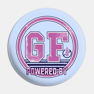 Powered by Gluten Free (blue and purple) Pin