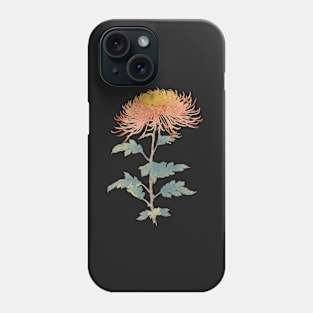 Red and Gold Needle Chrysanthemum - Hasegawa - Traditional Japanese style - Botanical Illustration Phone Case