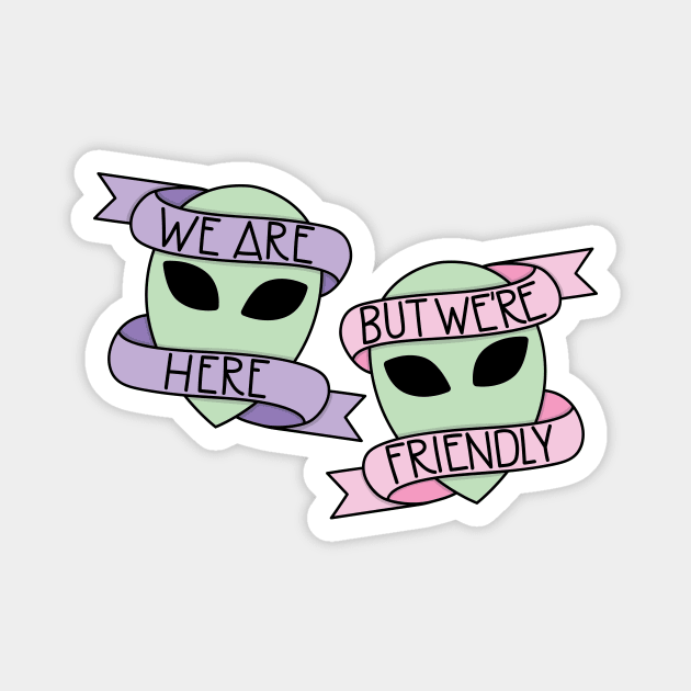 Friendly Aliens Magnet by Kimberly Sterling