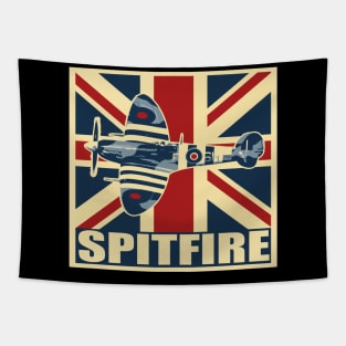 RAF Spitfire UK Aircraft Airplane Plane Vintage union Jack Tapestry