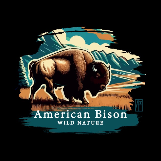 American Bison - WILD NATURE - BISON -5 by ArtProjectShop