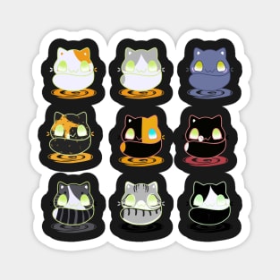 Set of kawaii cats real breeds and fantasy cat Magnet